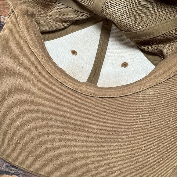Prairie Seeds Logo Hat Mesh SnapBack Adjustable Brown Cap Leather Patch Farm - Picture 7 of 8